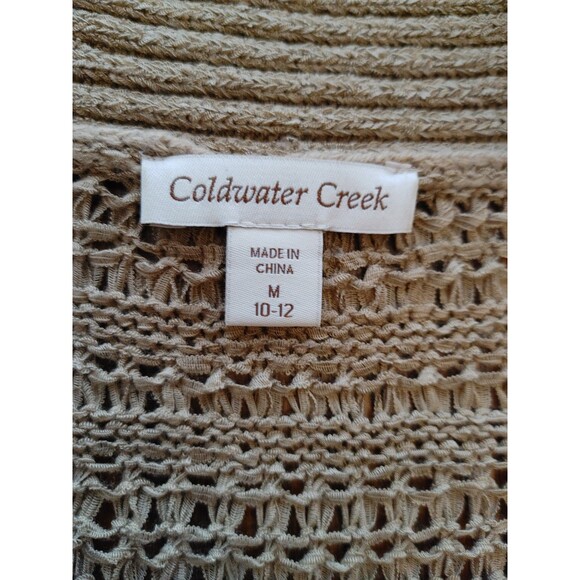 Coldwater Creek Med Ribbon Knit Mother Of Pearl Buttons Short Sleeve Cardigan - Picture 3 of 10